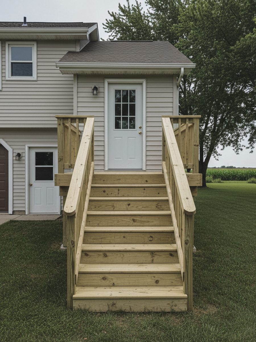 Custom Deck Design completed by Sunrise Deck Co in Muskego, WI